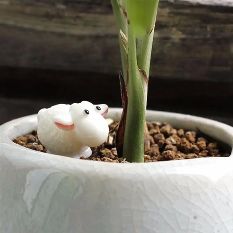 Miniature Figurines Cute Mini Animals Hedgehog Sheep Chicken 10Pcs/Set For Fairy Garden