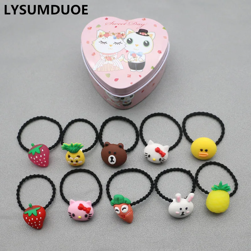 

Xmas Tin Box Set Gift Women Hairband Bow Ring Rope Flower Cartoon Headband Children Elastic Bands Girl Wedding Hair Accessories