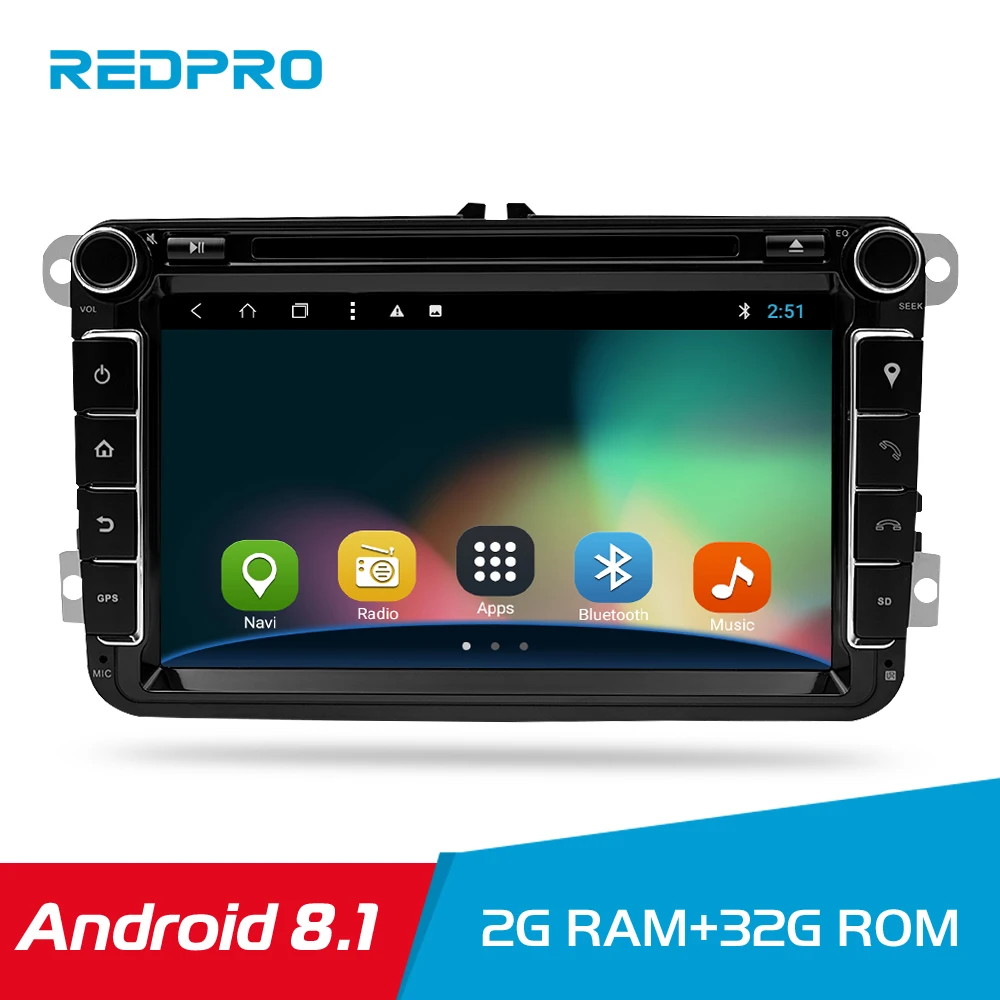 

Android 8.1 Car DVD gps Stereo Player Audio Multimedia For VW/Skoda/Golf/Polo/seat AUX Rds Radio GPS Wifi DAB+Headunit auto