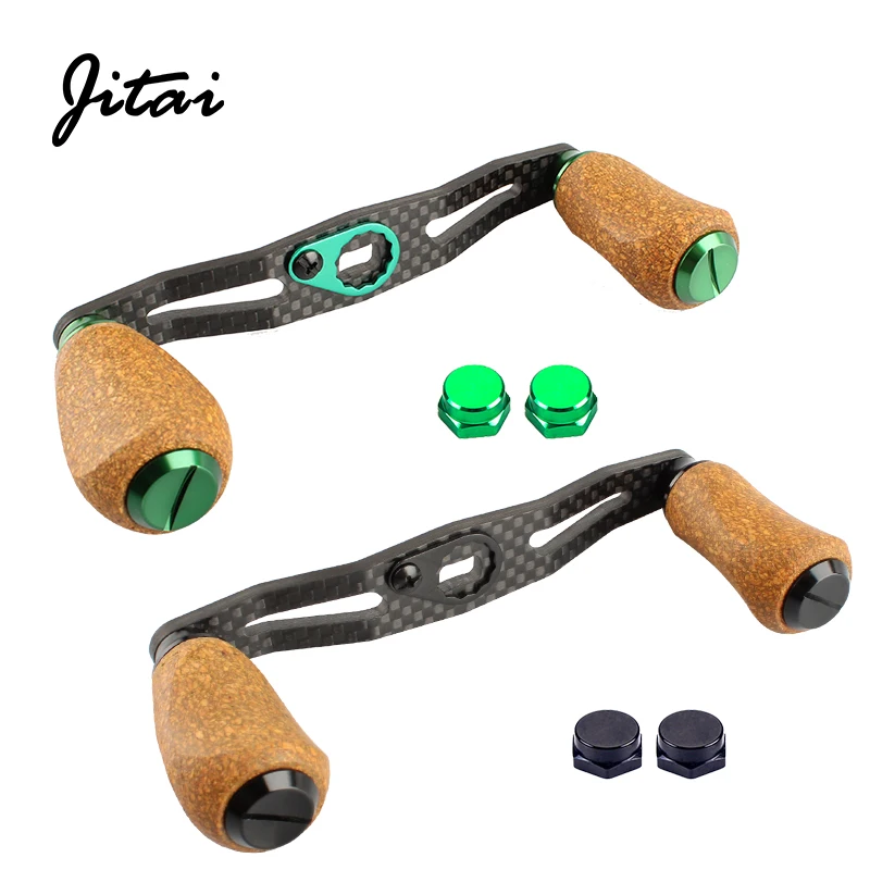 

JITAI 8*5mm Hole Carbon Fiber Fishing Reel Rocker Rubber Cork Handle Knob Baitcasting Reels Handle With 7*4mm Assembly Adapter