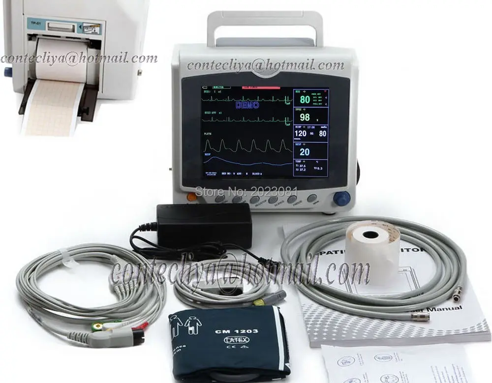 CMS6000C монитор пациента в отделении интенсивной терапии/ЭКГ/NIBP, SPO2, PR, соответственно, температура, 5-параметры, CONTEC