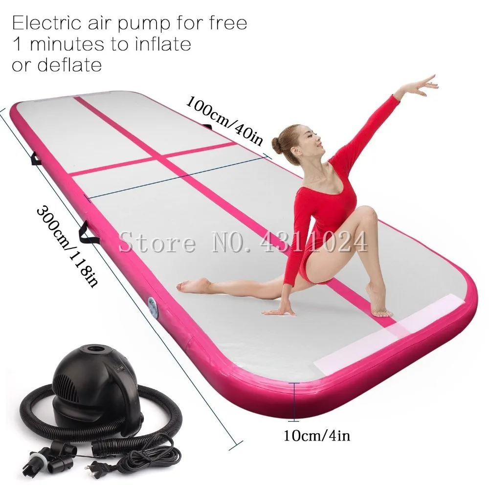 

Free Shipping,Free Pump, 3x1x0.1m Gymnastics Inflatable Air Track Tumbling Mat Gym AirTrack For Sale