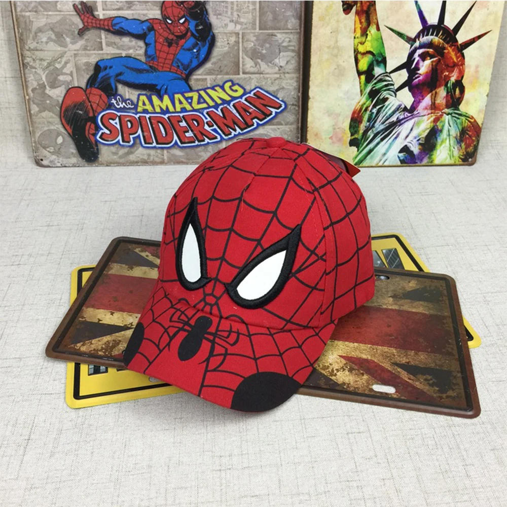 

2017 Fashion Cartoon Spiderman Embroidery Cotton Baseball Cap kids Boy Girl Hip Hop Hat Spiderman summer hat