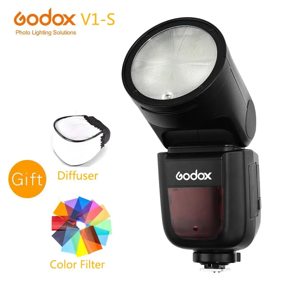 Вспышка для камер Godox V1 Sony A9 A7M3 A7RIII A6000 A6300 A5100 a7RII a7 Canon/Nikon/Olympus/Fujifilm Camera s |