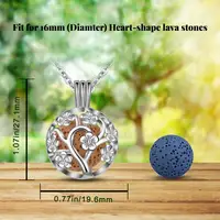 EUDORA 14mm Peach blossom Tree Ball Pendant Aromatherapy locket Diffuser Necklace fit Volcanic Lava Stone Ball Fine Jewelry K307 2