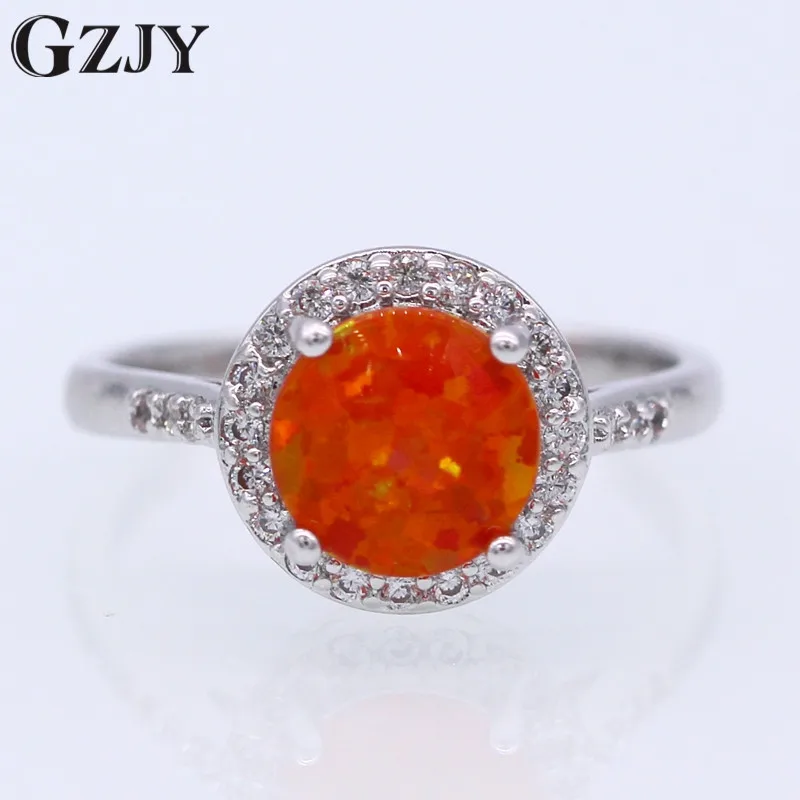 Bague En Argenté Avec Opale De Feu Bleu-rose-blanc Et Zircon - Taille 9, Style Fantaisie, Neuf Sans Emballage