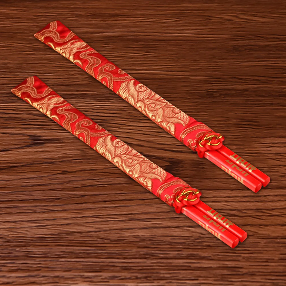 2 пары красные китайские палочки для еды счастье Свадьба Праздник Дракон и Феникс палочки с узором Свадебная вечеринка подарок кухонные инструменты