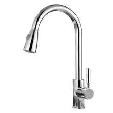 Матовый никелевый вытяжной кухонный кран, кухонный смеситель для горячей и холодной воды, один держатель с одиночным отверстием смеситель для кухонной раковины, J14160