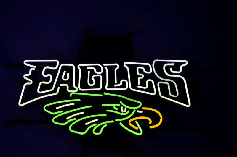 

Business NEON SIGN board For LED PHILADELPHIA EAGLES Football REAL GLASS Tube BEER BAR PUB Club Shop Light Signs 17*14