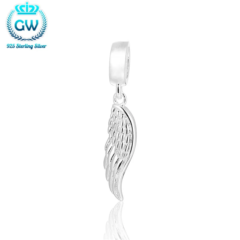 

New 925 Silver Angel Wing Charms Pendants Charm Diy Bracelet Necklace Jewelry Tibetan Silver Charms For Girls S193