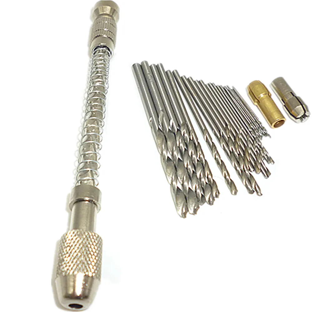 25pc Mini Micro Twist Drill Hss Bits 0.5mm 3mm With Semi Automatic