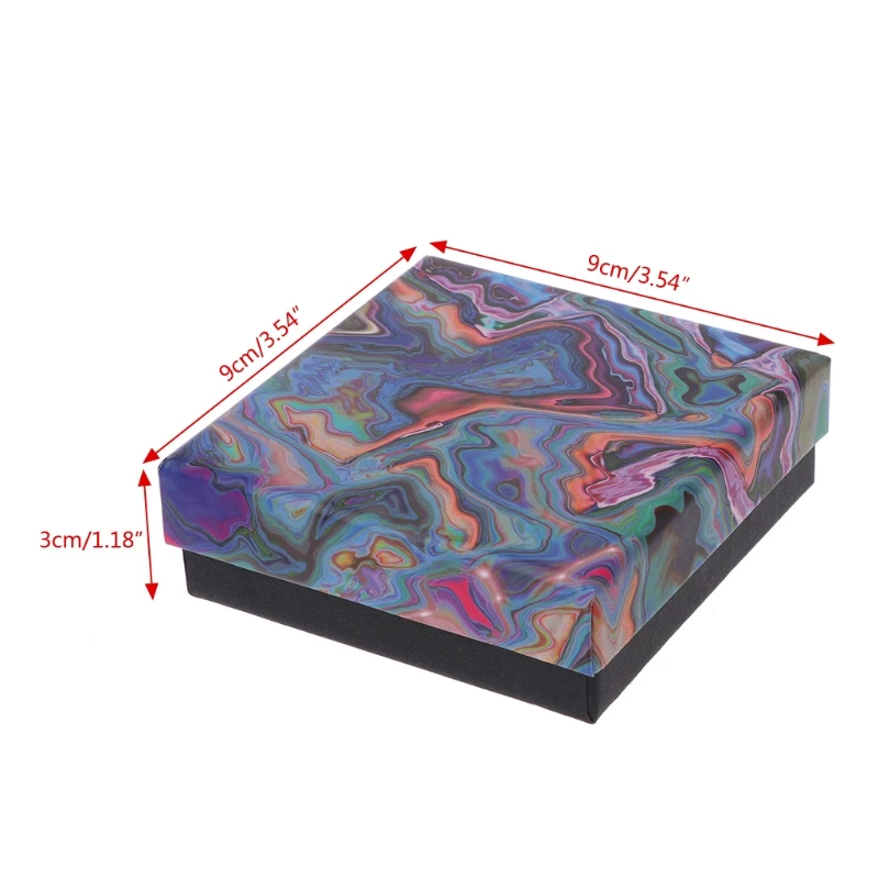 JAVRICK 9x9x3 см Подарочная коробка для ювелирных изделий со съемным ватным тампоном ожерелье браслет кольцо Дисплей Коробка