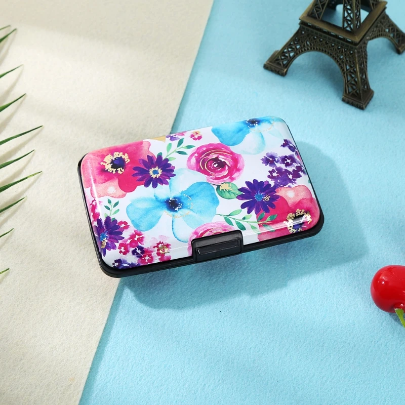 RFID Block Aluminium printed Holder Security Wallet Bank Credit Card Hard Case