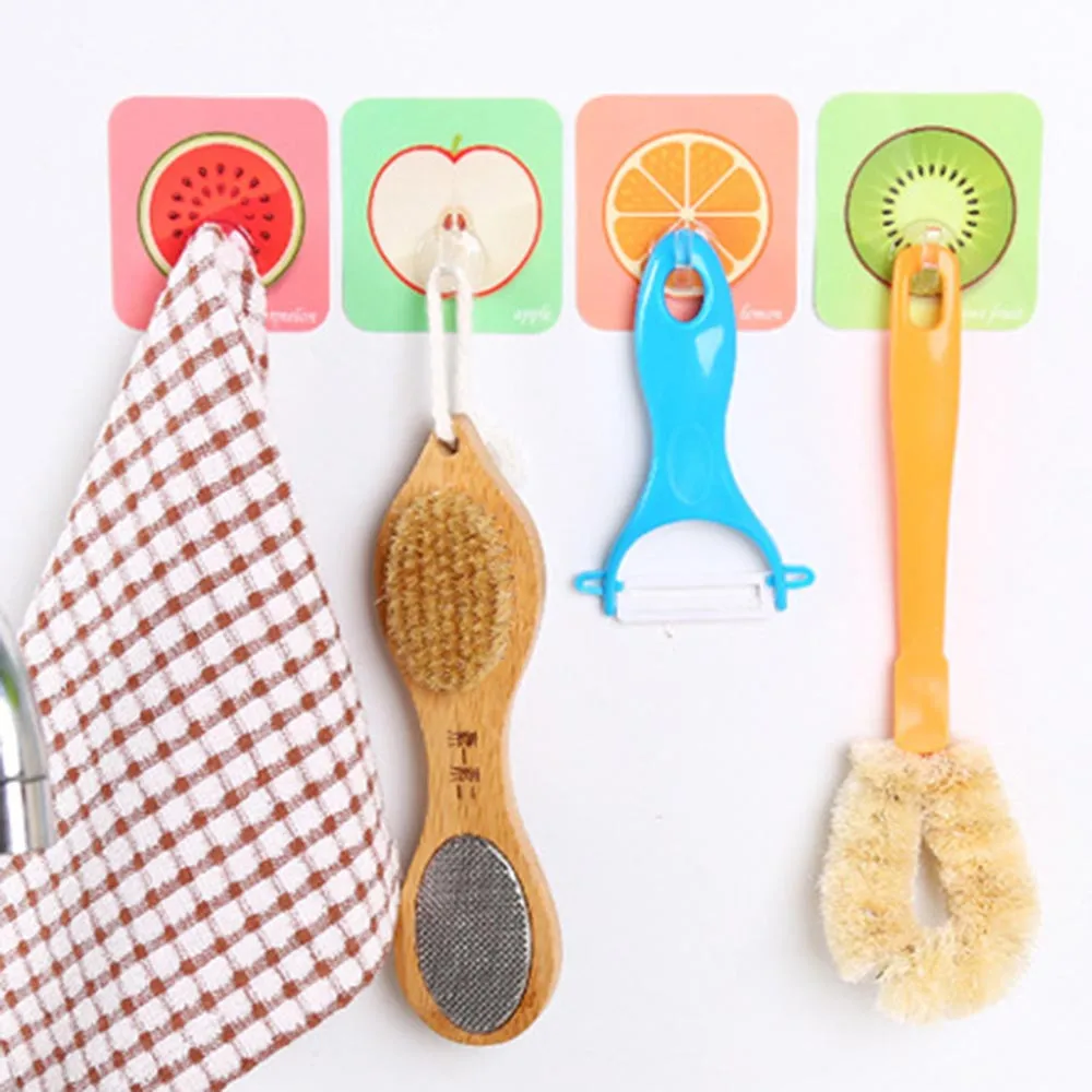 1 Pc Strong Adhesive Hook Seamless No Nail Load Sucker Hanger Wall Decor Towel Keychain Hooks