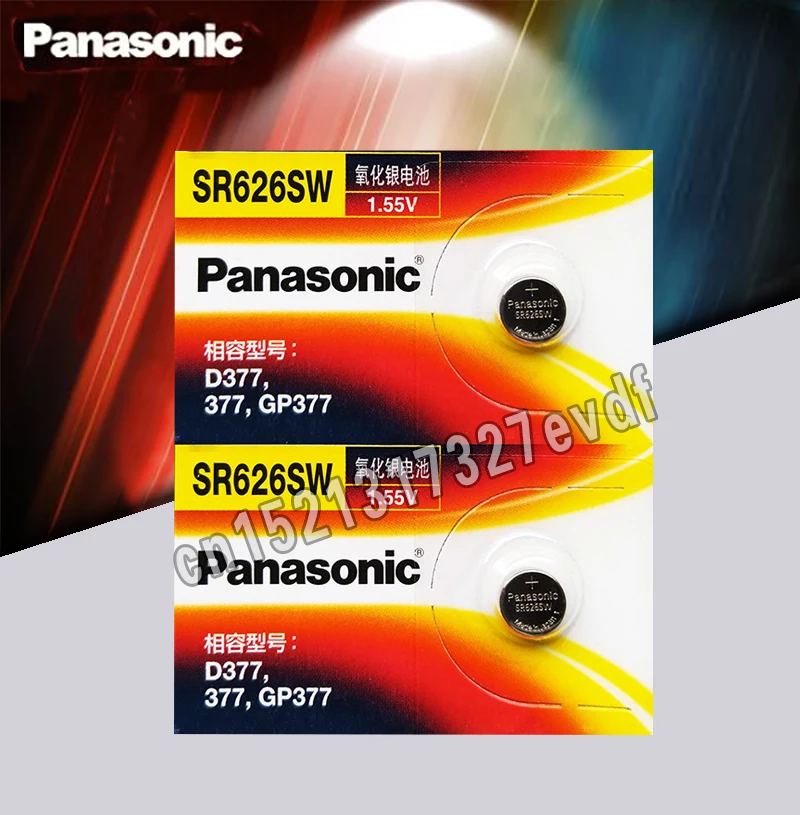 2 шт./лот Panasonic SR626SW кнопочный элемент батарея монетного типа для часов G4 377A 377 LR626 SR626SW SR66 LR66 Серебряный оксид ртути