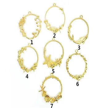 

20pcs 41x35x2mm ocean shell Resin Pendant Frame,open Back pendant,Resin Setting Blanks