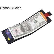 Океан BLUEVIN производство натуральной кожи для мужчин держатель для карт короткий кошелек для мужчин кредитный ID держатель для карт, тонкий мужской кошелек для монет маленькая сумка