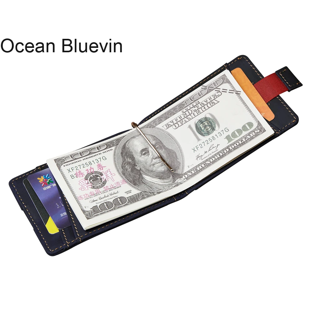 

OCEAN BLUEVIN Production Genuine Leather Men Card Holder Short Wallet Man Credit ID Card Holder Slim Purse Male Coin Small Bag