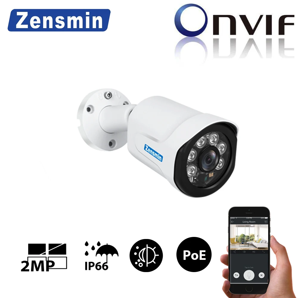 

Zensmin H.265 Outdoor IP Camera PoE 3MP 1080P 720P Metal Case ONVIF Security Waterproof IP Camera CCTV 6PCS ARRAY LED 30meter