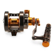 Алюминий на станке 2-Скорость Рыболовная катушка рычаг перетащите Big Game троллинговая катушка Морская Лодка крючковый лов Рыболовная катушка с двойной Скорость барабан колеса