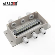 158*90*60 мм 2 входа 5 выход с ушками водонепроницаемый распределительный ящик промышленный пульт управления 12P терминал ABS линия питания распределительная коробка