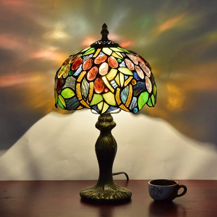 Eusolis 8-inch Stained Glass Table Light Abajur Para Quarto De Crianca Vintage Lamp Chevet Chambre | Лампы и освещение
