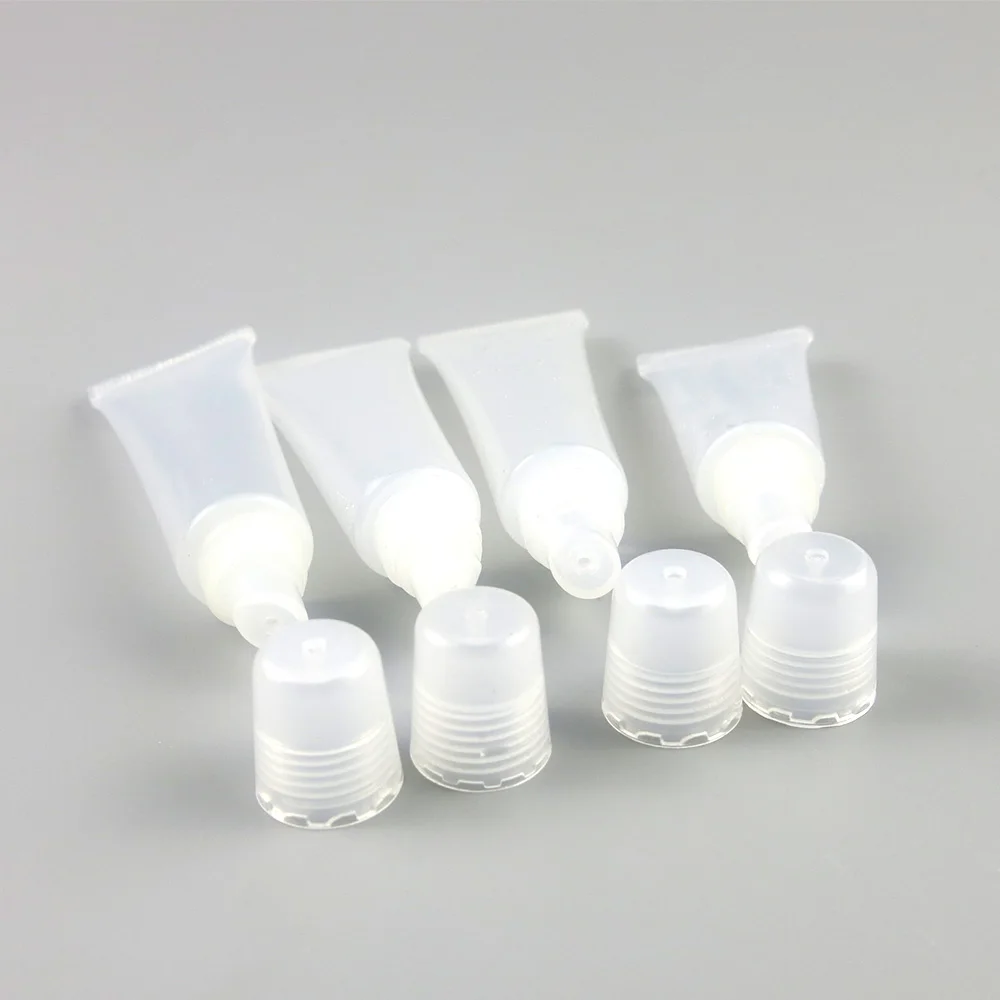 

100 X Refillable Empty 5ml 10ml 15ml Plastic Lip Tube Cosmetic PE Small Lipstick Soft Tube Mini 8ml Lip Blam Pot Glossy Bottle