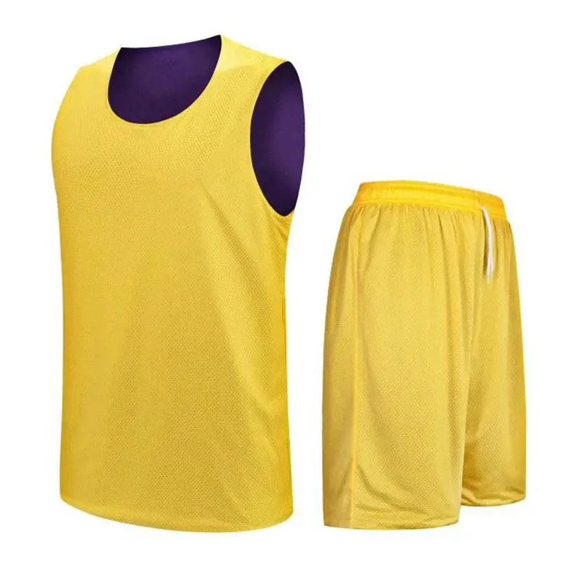 Двусторонний баскетбольный трикотаж для мужчин и женщин, короткий двусторонний спортивный костюм для баскетбола, Джерси, Быстросохнущий - Цвет: YW PE