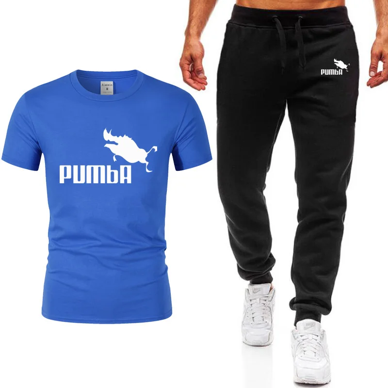 

Summer Hot Sale Men's Sets T Shirts+pants Two Pieces Sets Casual Tracksuit Male 2019 Casual Tshirt Gyms Fitness trousers men