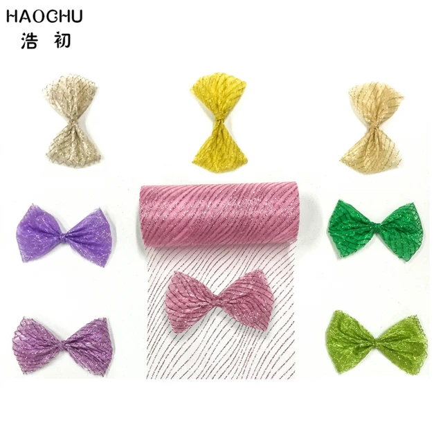 Haochu 6inch 10yards Stripe Sheer Organza Roll Sash Fabric For Chair Cover Bows Table Runner Girl Dress Wedding Party Decor In Fabric From Home
