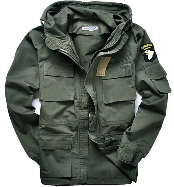 Мужские флисовые куртки в стиле милитари, хлопок, можно принять на талии, 101, армейская куртка-бомбер для пилота, куртки для походов и кемпинга - Цвет: green Single layer