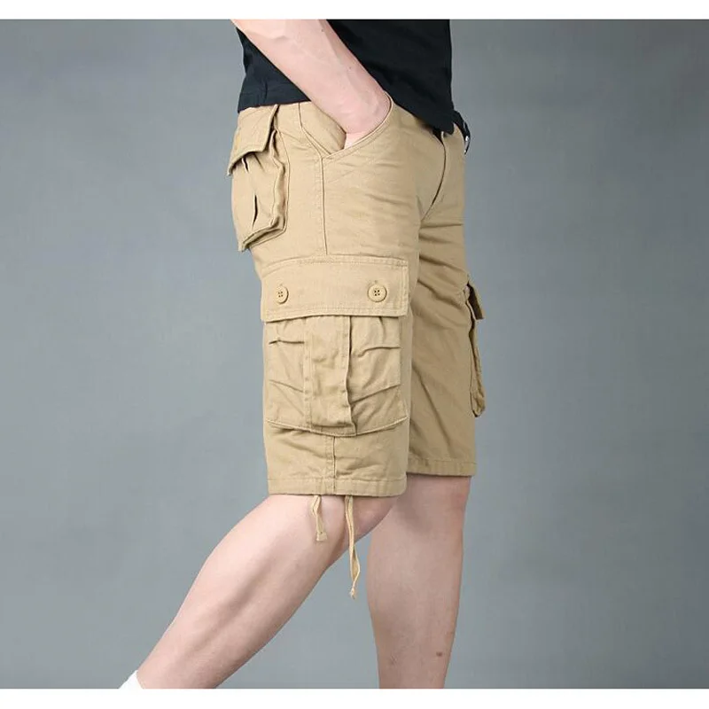 Мужские летние повседневные шорты из хлопка высокого качества мужские шорты армейский зеленый карго мужские трусы Размер 29-44