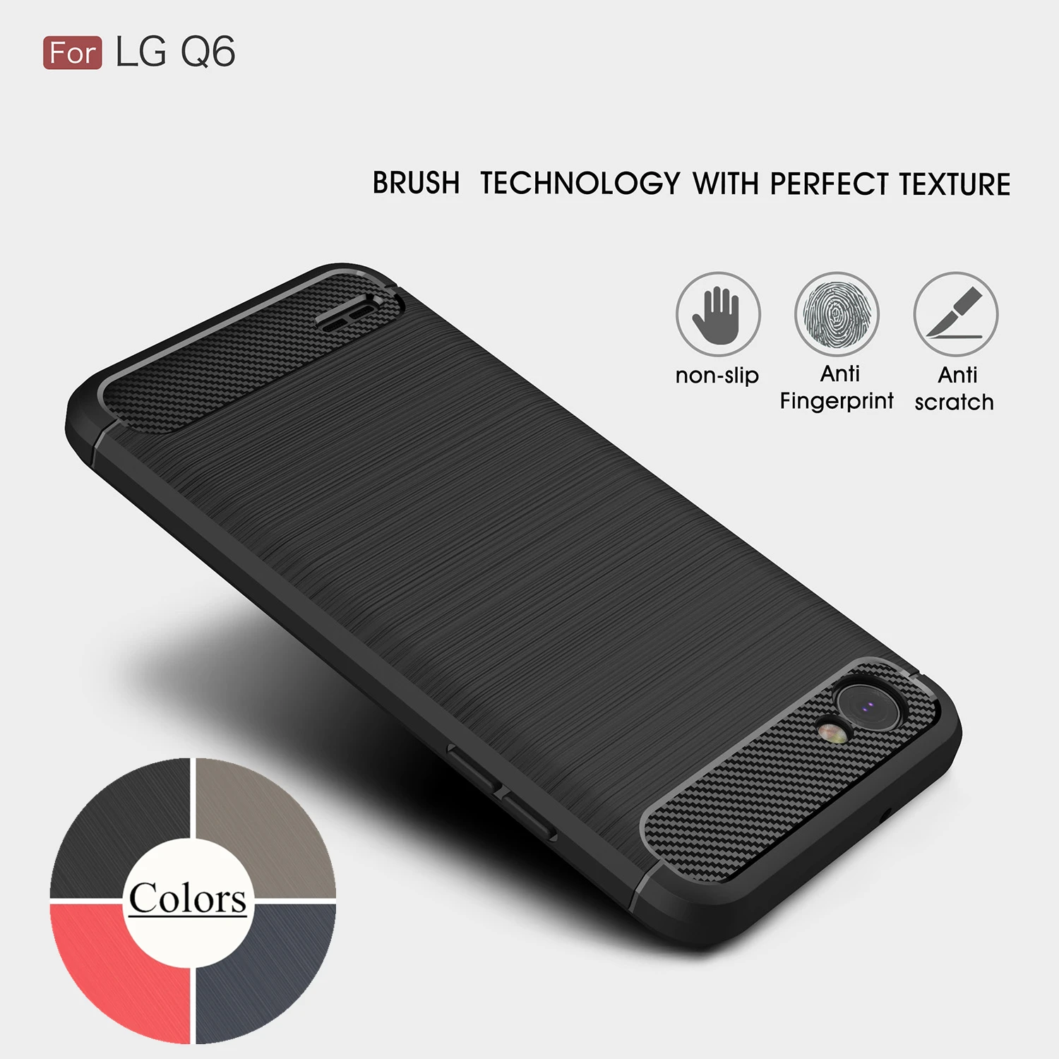 

Case for LG Q6 Q6+ Q6a TPU Silicone Case Ultra-thin Soft Cover Matte Feel Phone Case Rugged Armor