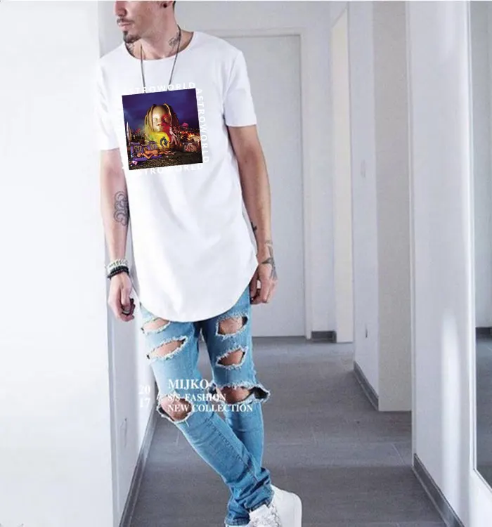 Круглая оторочка футболка в стиле хип-хоп с изображением Трэвиса Скотта астромира с коротким рукавом camisetas hombre ASTROWORLD футболка уличная Мужская футболка