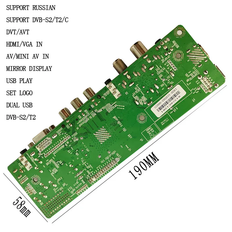 QT526C V1.2 Поддержка цифровой сигнал DVB-S2 DVB-C DVB-T2 ATV Универсальный ЖК-дисплей драйвер платы Dual usb воспроизведения мультимедийных русский reomte динамик