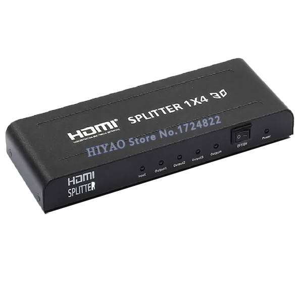 Полный HD1080p 4 порта HDMI Splitter 1X4 с адаптером питания HDMI 1,4 аудио-видео переключатель конвертер Поддержка 3D 4 К * 2 К упаковки