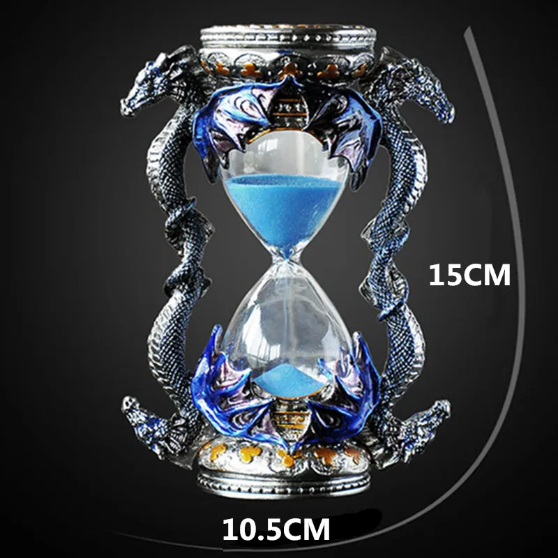 Norse Mythology Jormungand Metal Sand Clock 15 Minutes Dragon Style Timer Decoration Office Desktop Decoration X2166