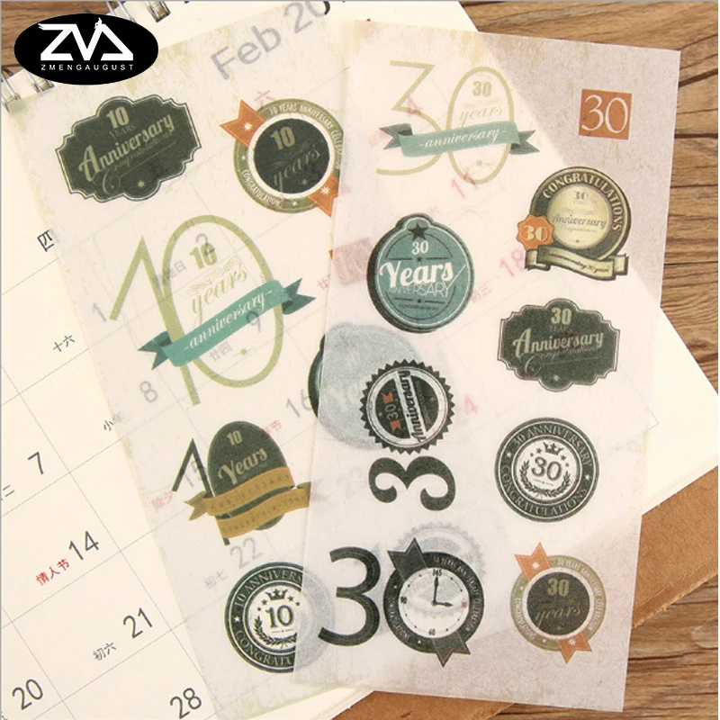 

6pcs/set Creative Time to commemorate Stickers Diary Sticker Scrapbook Decoration Paper Stationery Stickers School Supplies