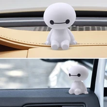 Мультфильм Пластиковый робот Baymax качающаяся голова фигурка автомобиля украшения авто интерьера большие куклы героев, игрушки орнамент аксессуары