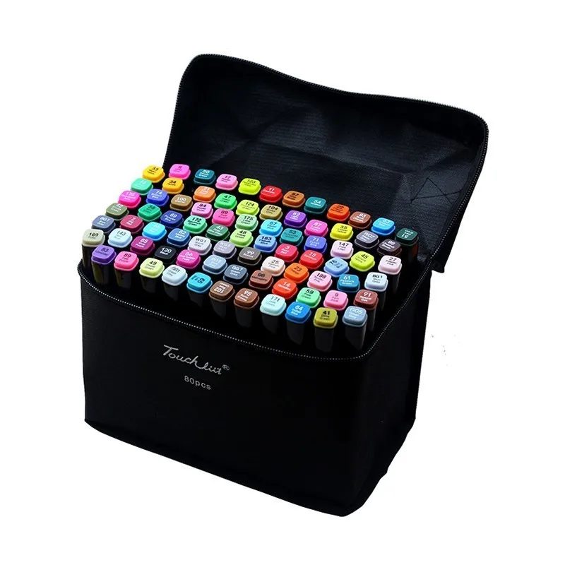 

Touchliit 30/40/60/80/168 Color Art Markers Set Dual Headed Artist Sketch Oily Alcohol based markers For Animation Manga