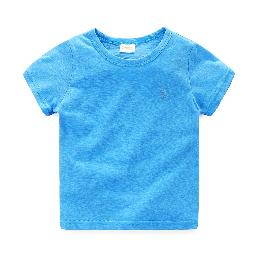 Baby Boy Tops T shirts Summer Casual Short Sleeve O Collar White Blue