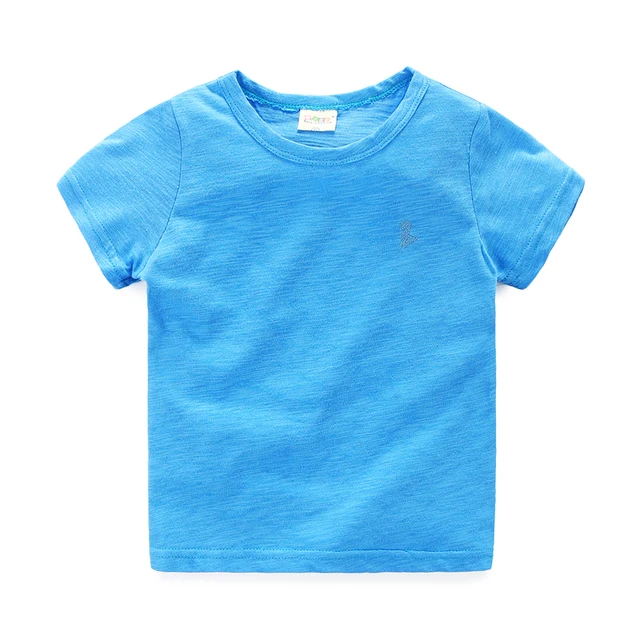 Baby Boy Tops T shirts Summer Casual Short Sleeve O Collar White Blue