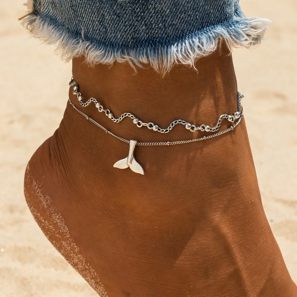 Bohemian Multiple Layers Mermaid Tail Curved Wave Beads Anklets for Women Vintage Leg Ankle Anklet Charms Bracelet Beach Jewelry Bohemian Multiple Layers Mermaid Tail Curved Wave Beads Anklets for Women Vintage Leg Ankle Anklet Charms Bracelet Beach Jewelry