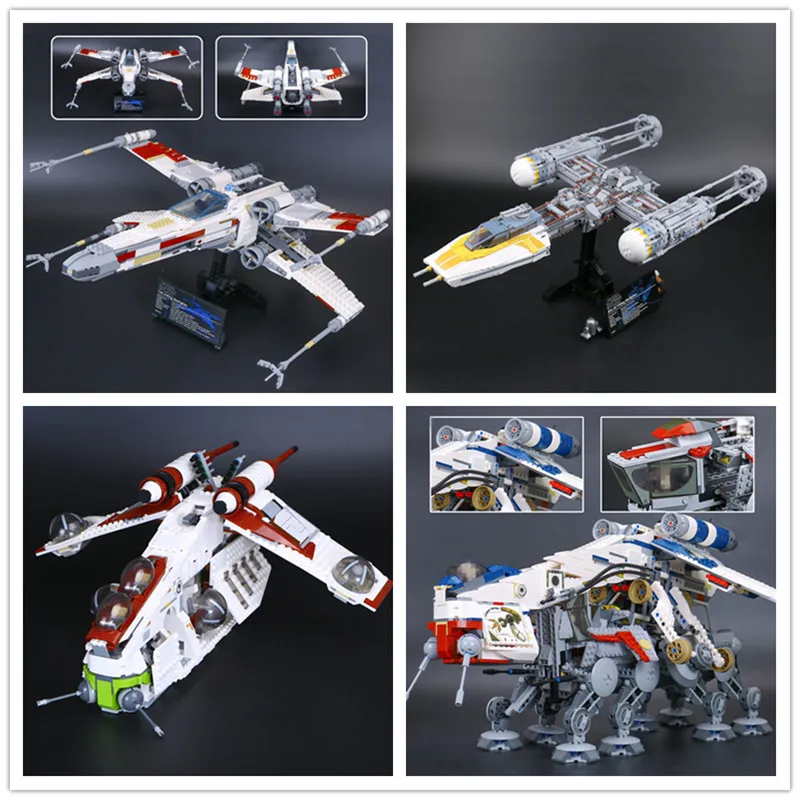 LEPIN 05039 Red Five X Starfighter wing 05041 Republic Gunship 05053 Republic Dropship 05143 Y-wing Starfighter Building Block