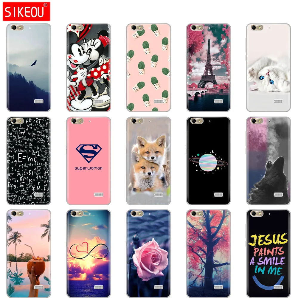 

cover for huawei honor 4C case soft tpu silicone phone case for honor 4 c Print Painted Shells Bags Fundas phone bag