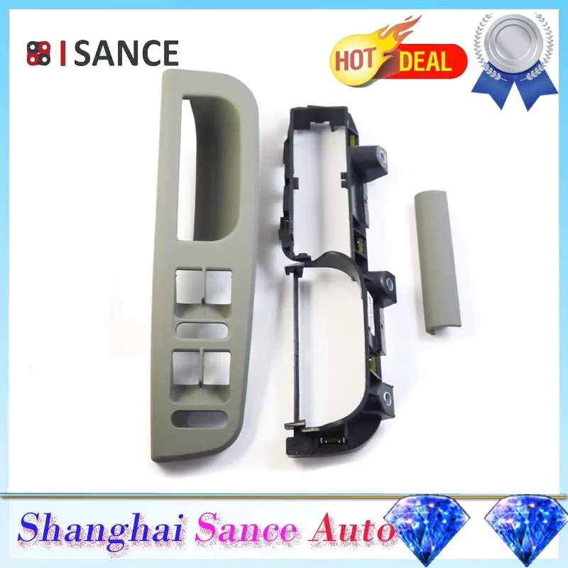 ISANCE Gray Master Window Switch Panel Trim Bezel &amp Braket Handle LHD Front Left For VW Golf Jetta Bora MK4 Passat B5 | Автомобили и
