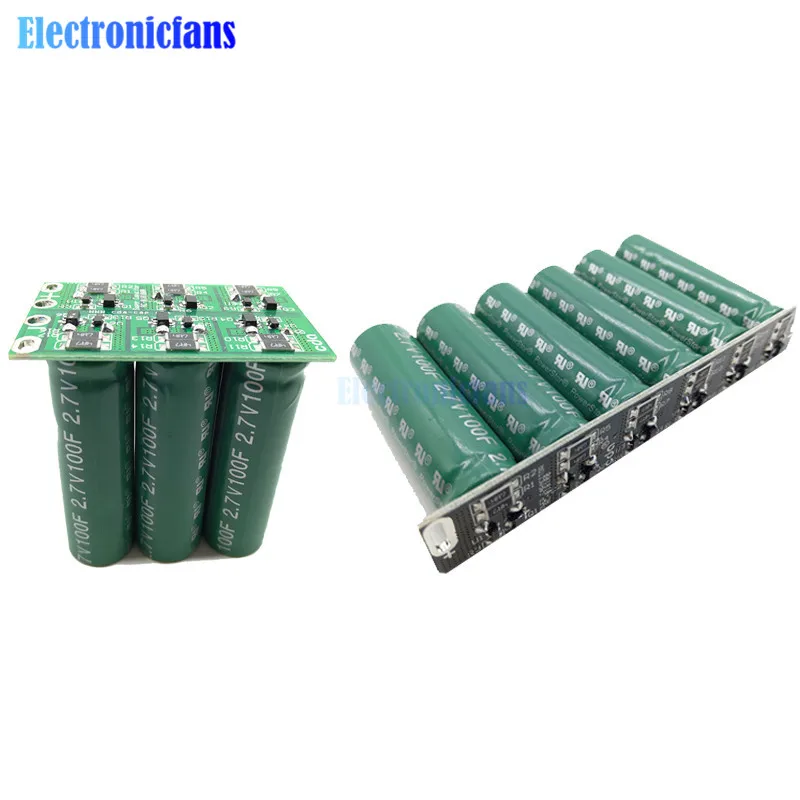 

16V 16.6F Super Capacitor Automotive Rectifier 6pcs 2.7V 100F Double Row / Sigle Row Ultracapacitor With Protection Board Module