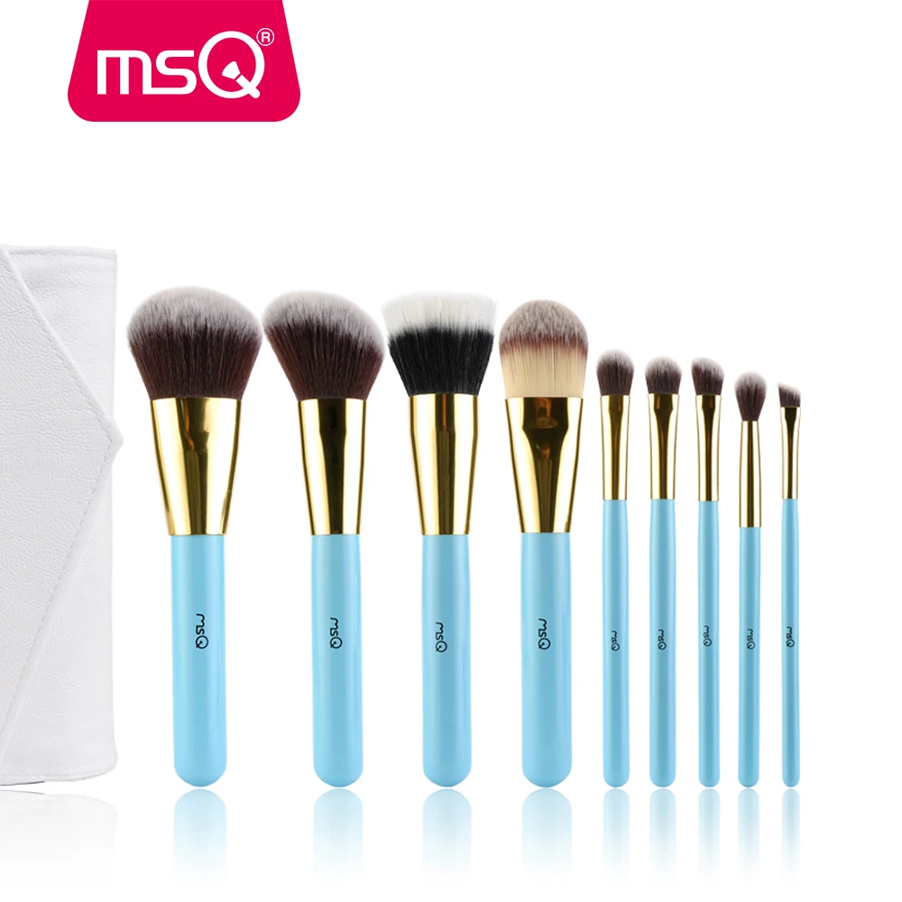 

MSQ High Quality Professional 9pcs Makeup Brush Set Kit & Tools Soft Synthetic Hair Make Up Brushes Set With High Quality Bag