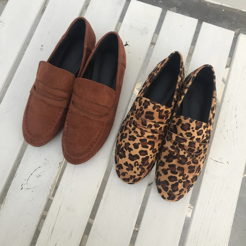 leopard print flat loafers