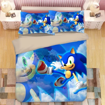 

Sonic The Hedgehog Bedding Set 3d Duvet Covers Pillowcases Twin Full Queen King Comforter cover bedclothes cartoon quilt cover